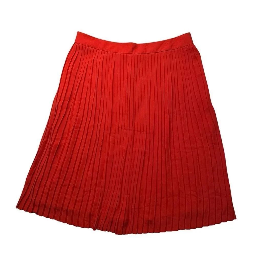 J. Crew Skirt Women’s Sz 18 Red Long Pleated Holiday City Family Photo Modest